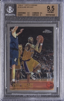 1996-97 Topps Chrome #138 Kobe Bryant Rookie Card - BGS GEM MINT 9.5